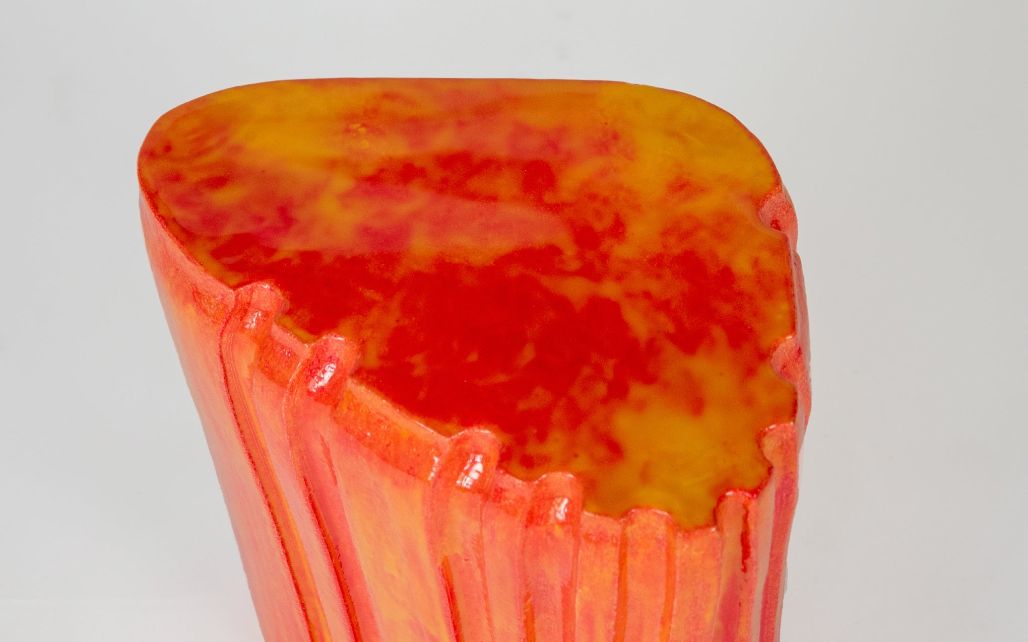 Pressed Stool No.7 - fire resin