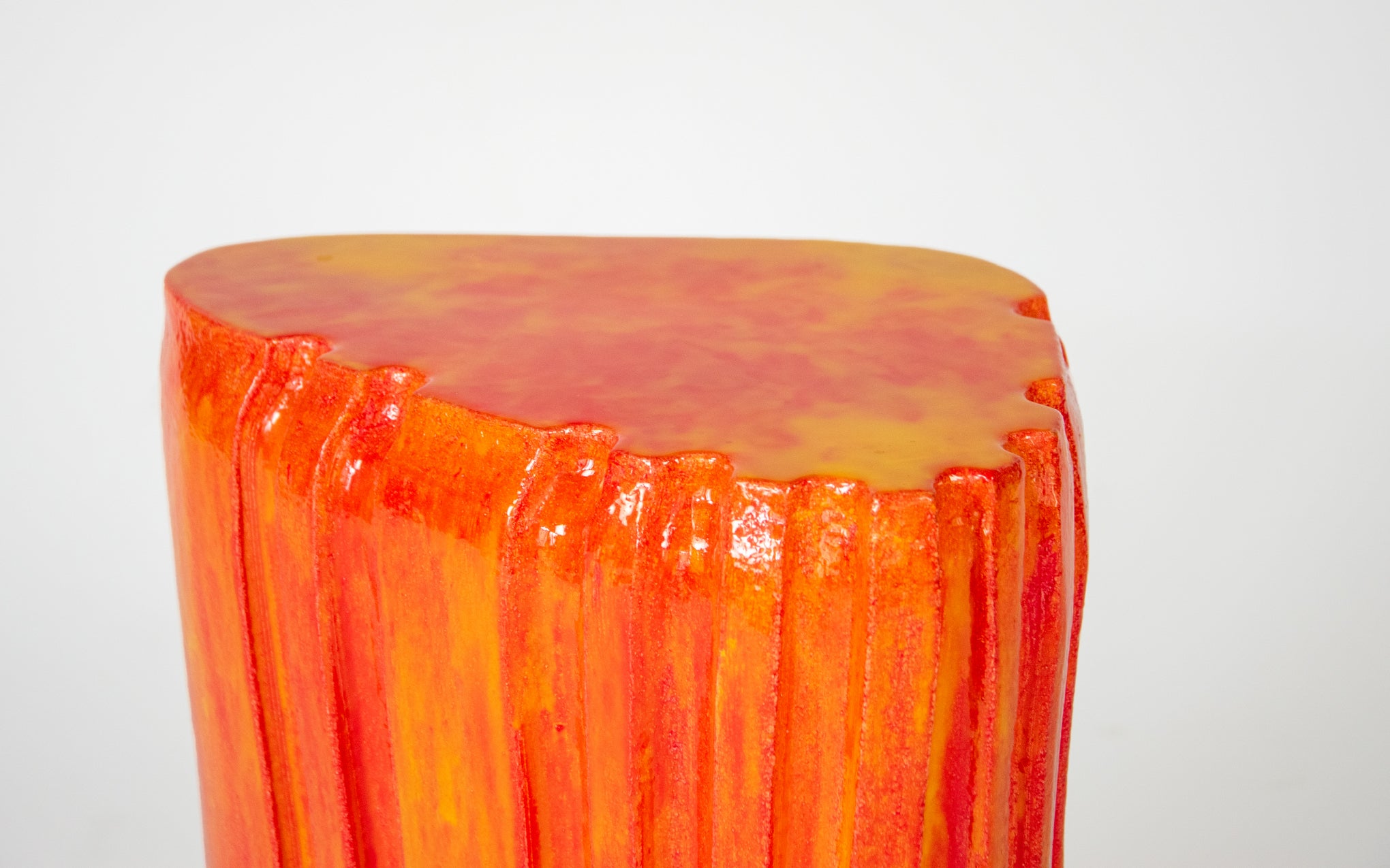 Pressed Stool No.7 - fire resin