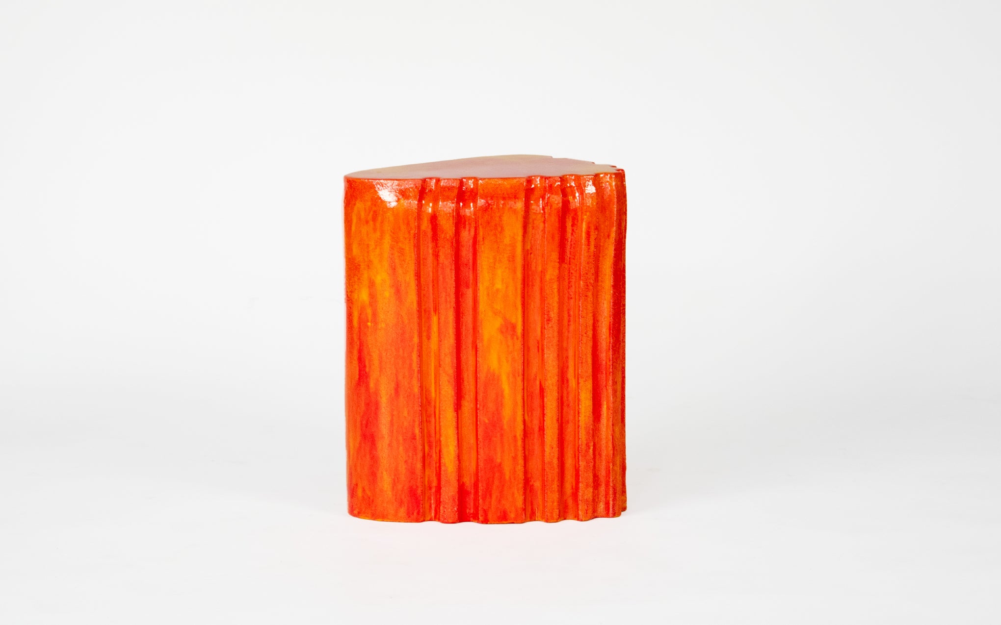 Pressed Stool No.7 - fire resin
