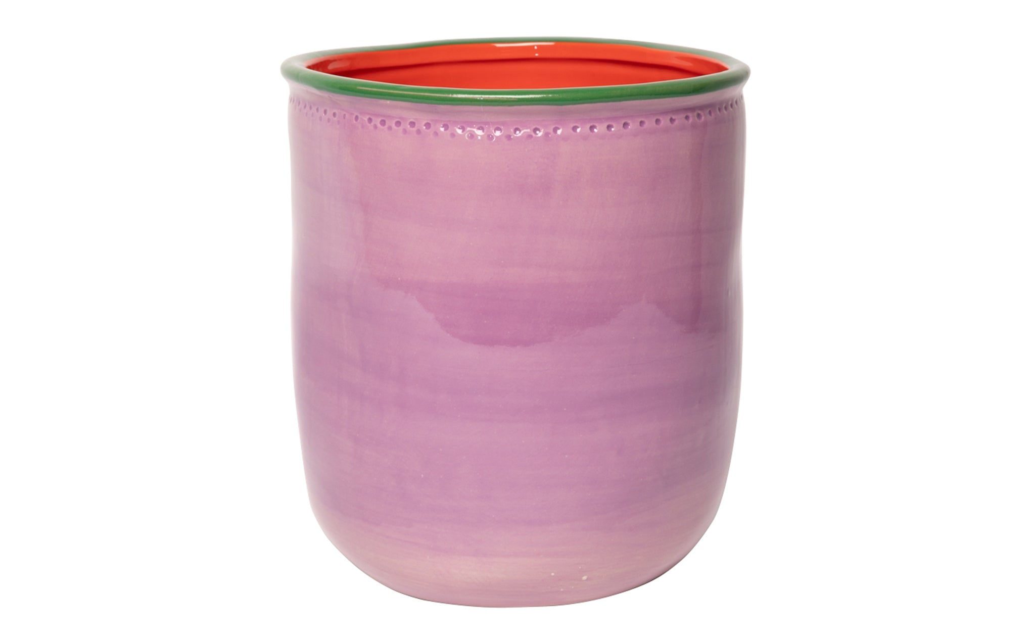 Flowerpot - violet, green & pink