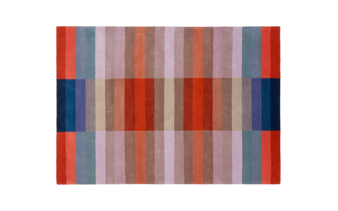Bauhaus Red hand knotted pile rug