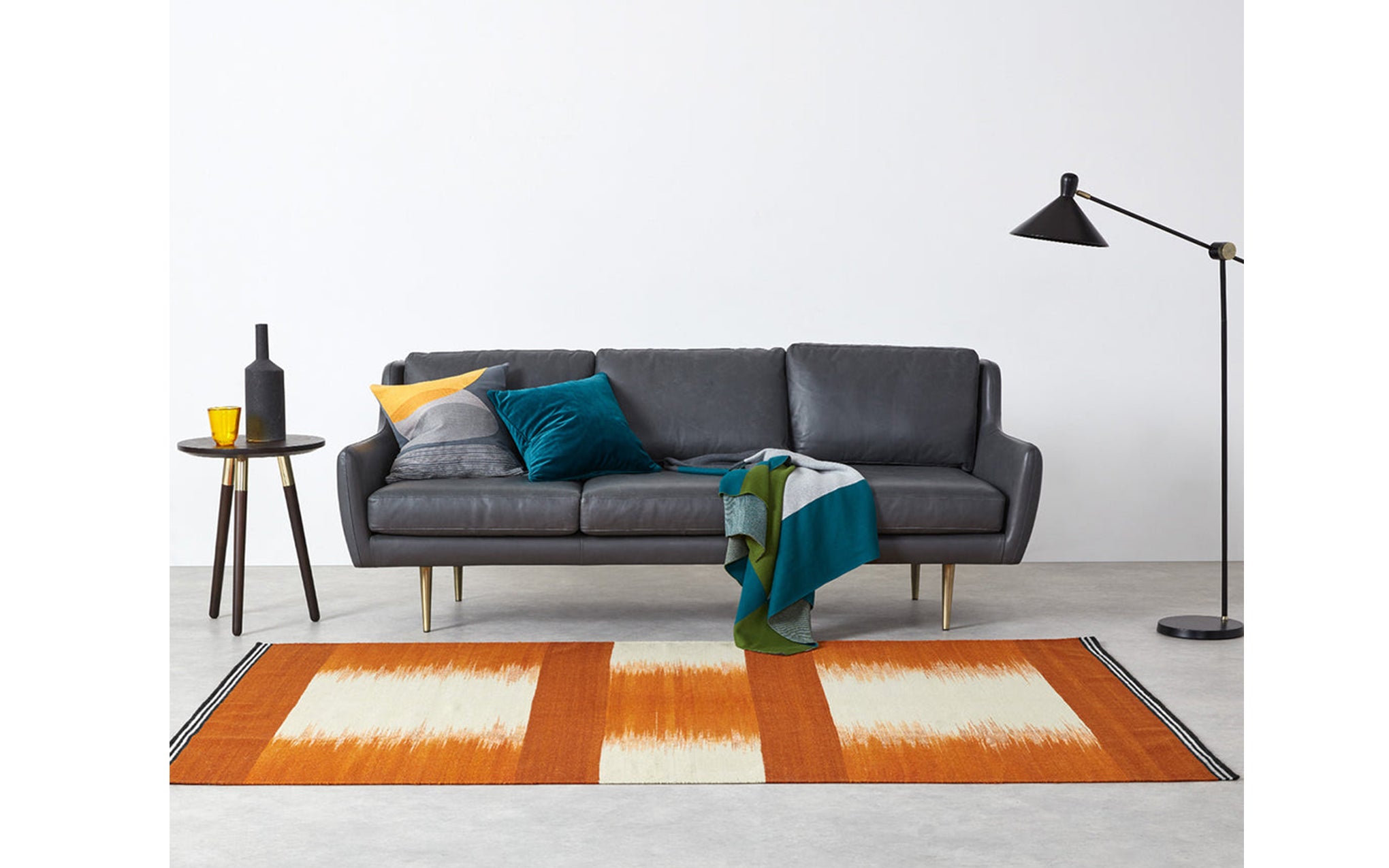Patola Tangerine gelim flatweave rug