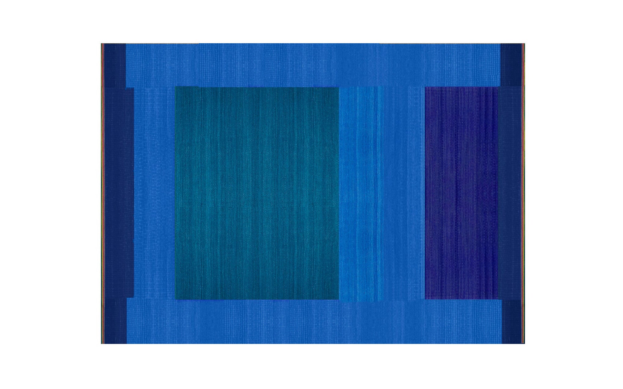 Tonal Blue Green flatweave rug