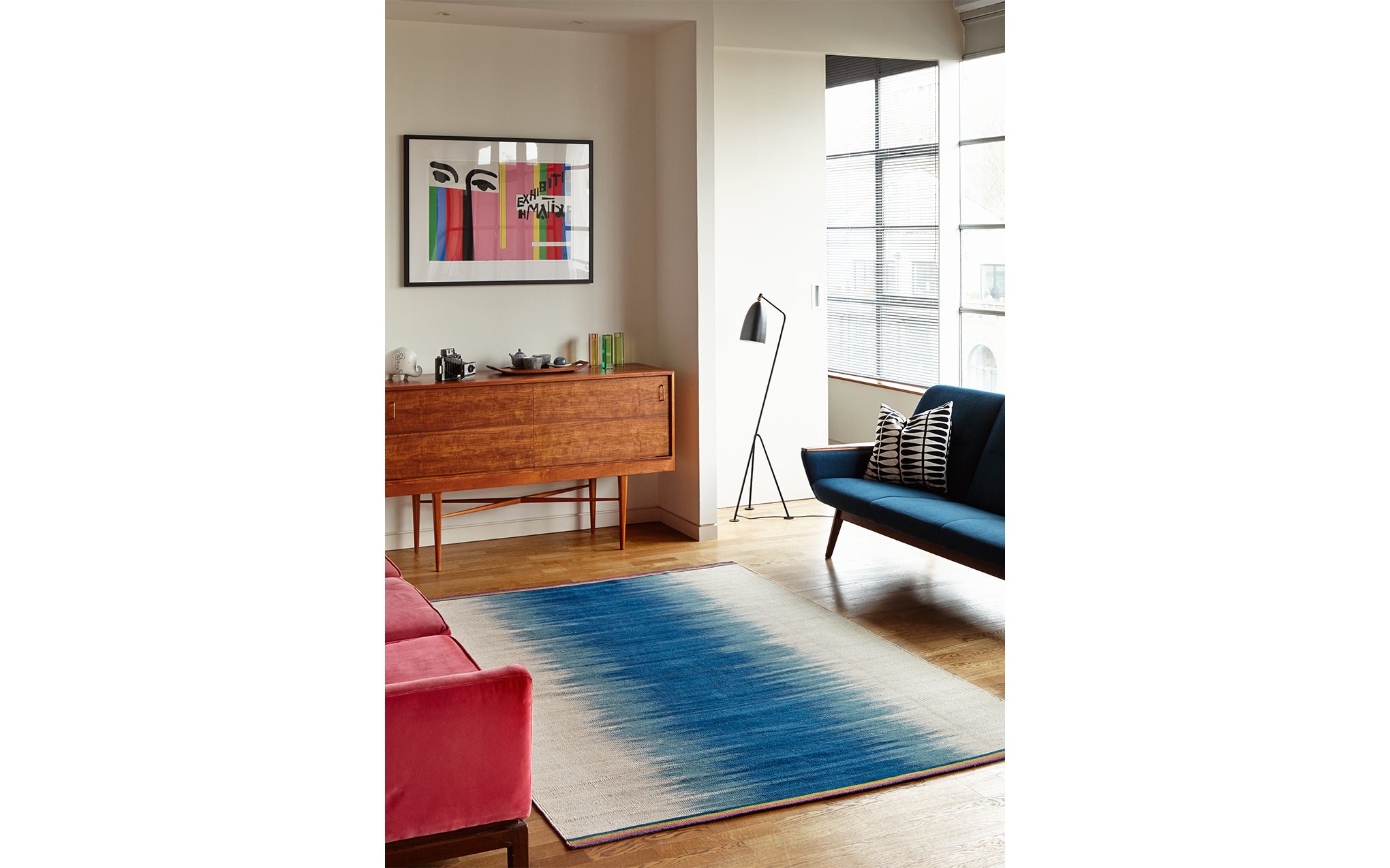 Petrol Grey flatweave rug