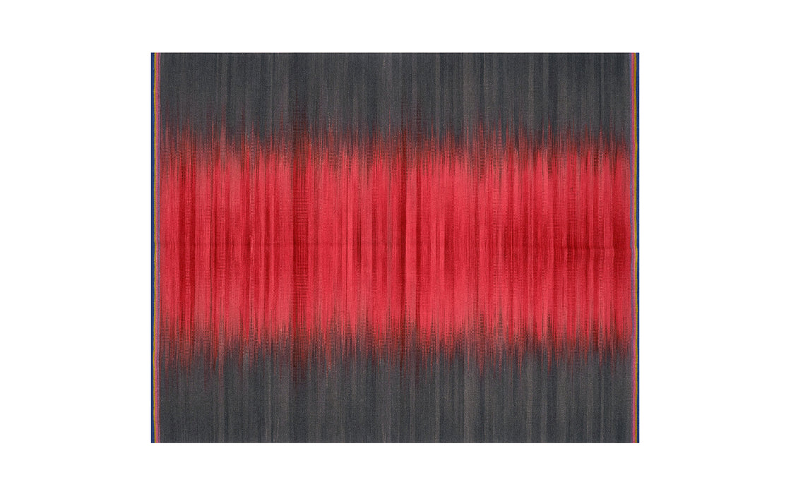 Red Charcoal gelim flatweave rug