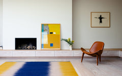 Indigo Ochre gelim flatweave rug