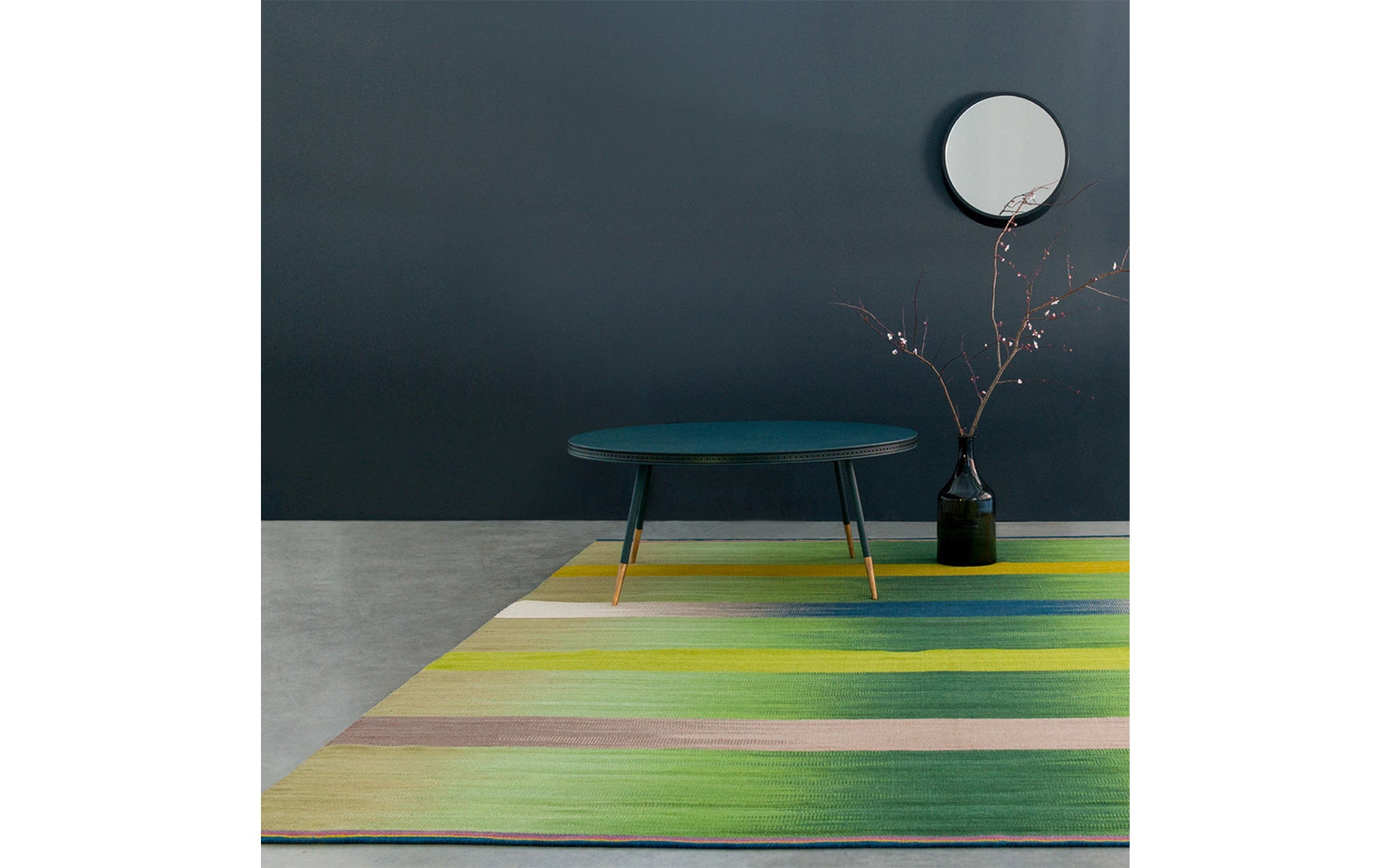 Green Spectrum gelim flatweave rug