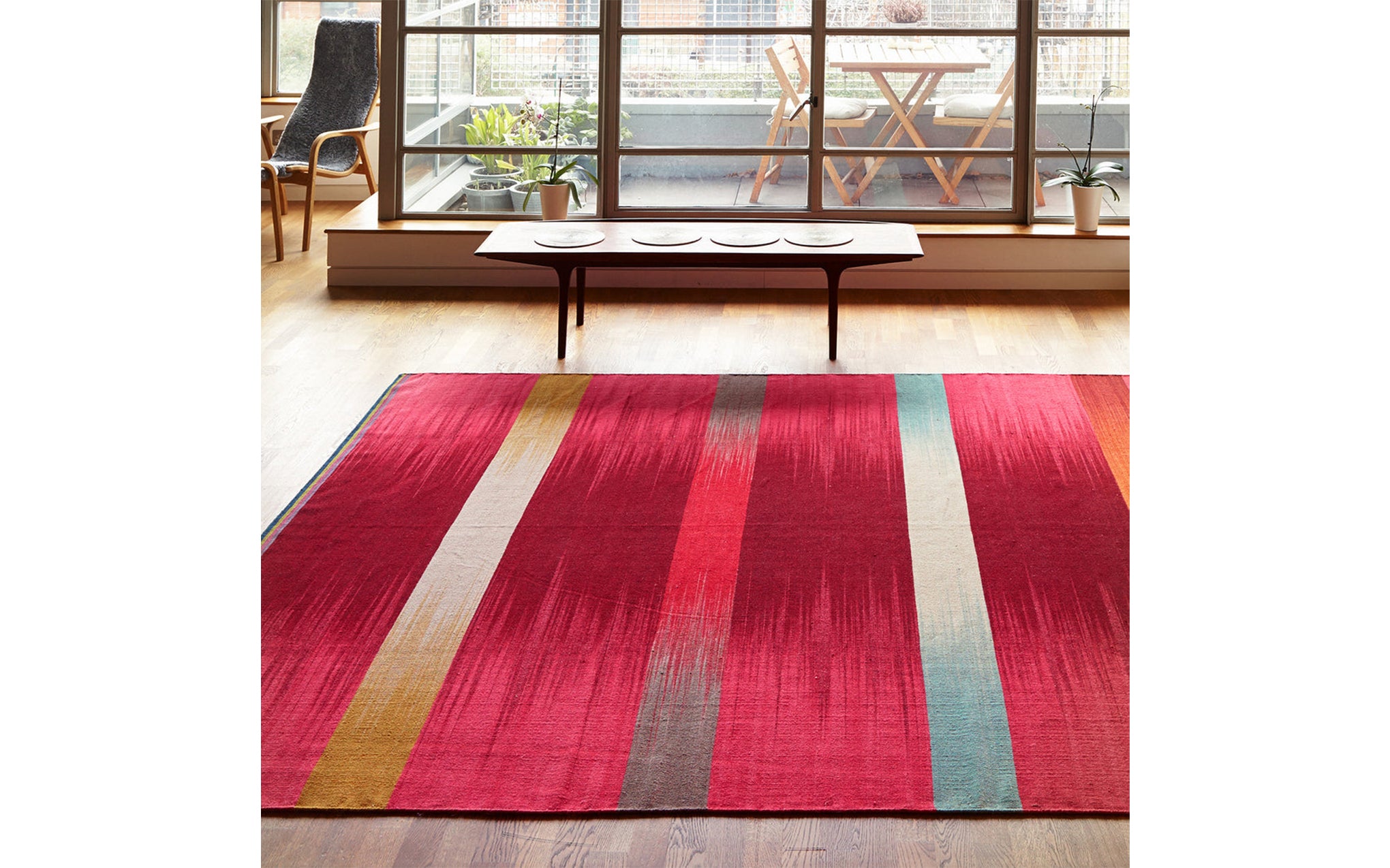 Pink Spectrum gelim flatweave rug
