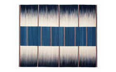 Petrol Grey Stripe gelim flatweave rug