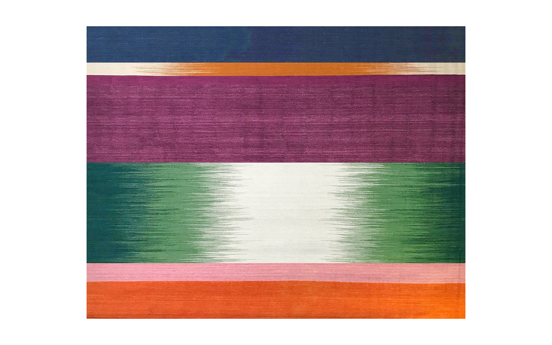 Asymmetrical Maroon flatweave rug