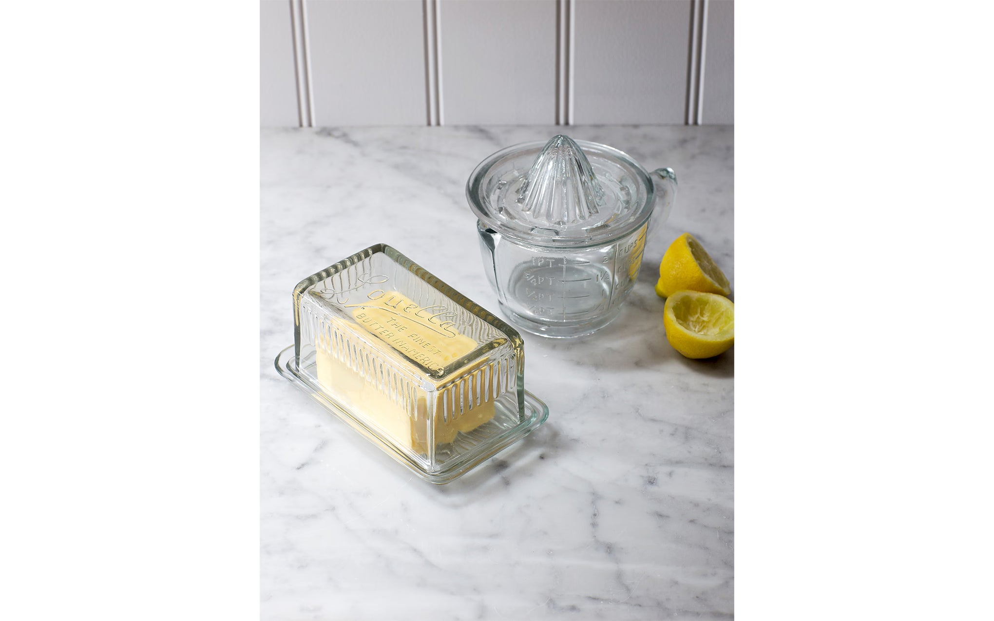 Classic Louella glass butter dish