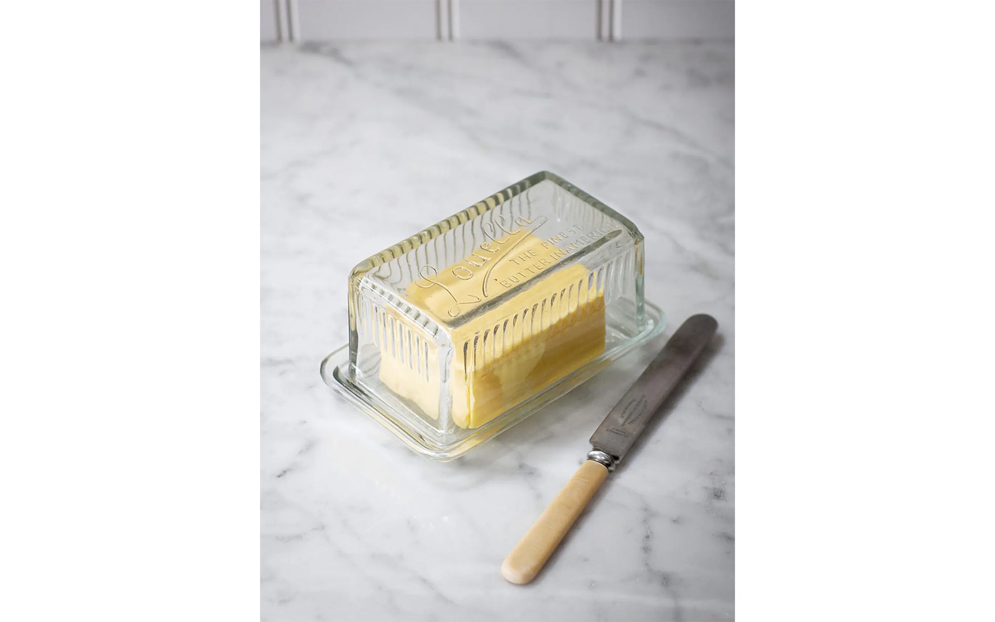 Classic Louella glass butter dish
