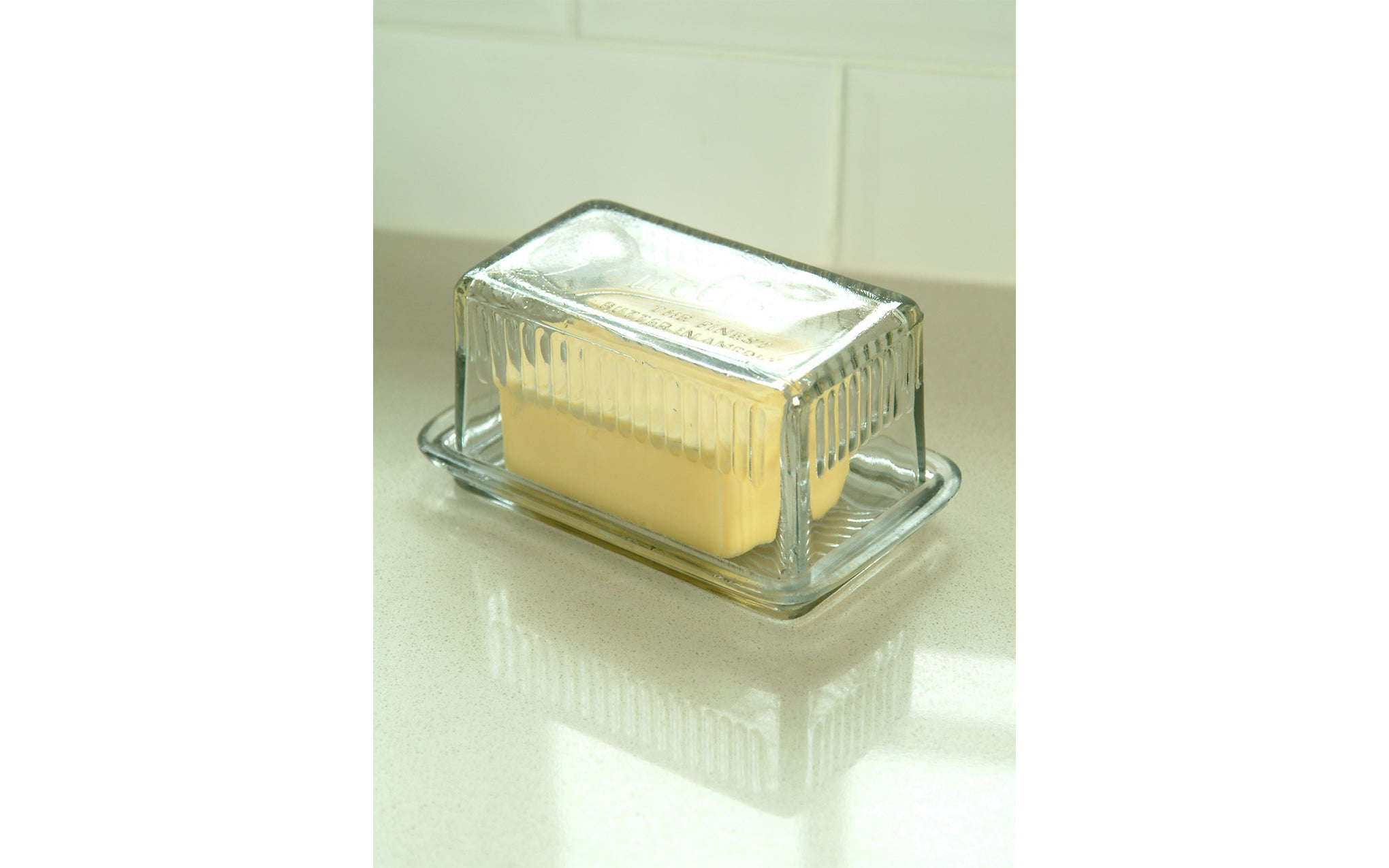 Classic Louella glass butter dish