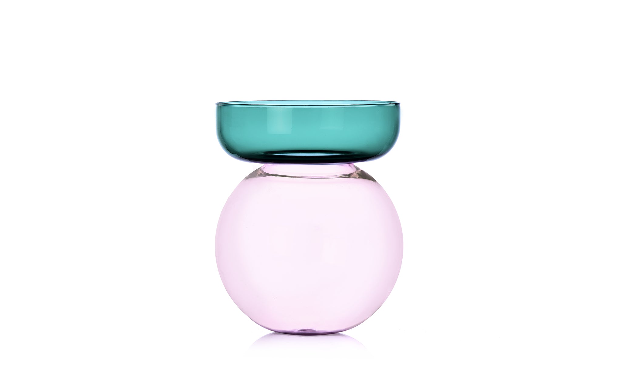 Aura Spherical vase - petrol/pink
