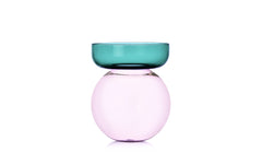 Aura Spherical vase - petrol/pink