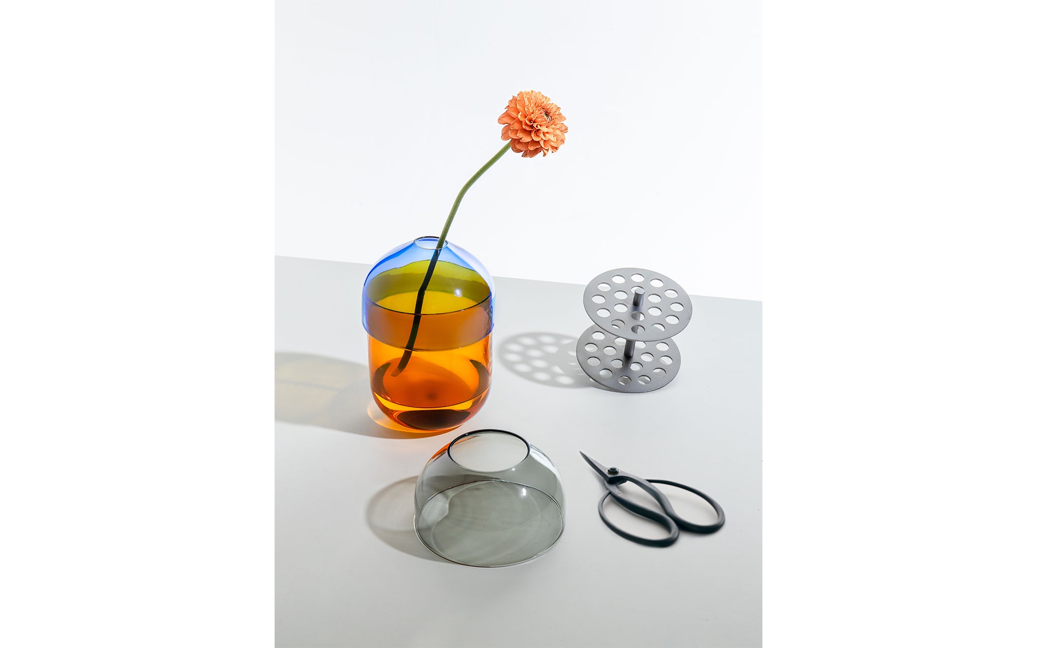 FIO small vase - amber & light blue
