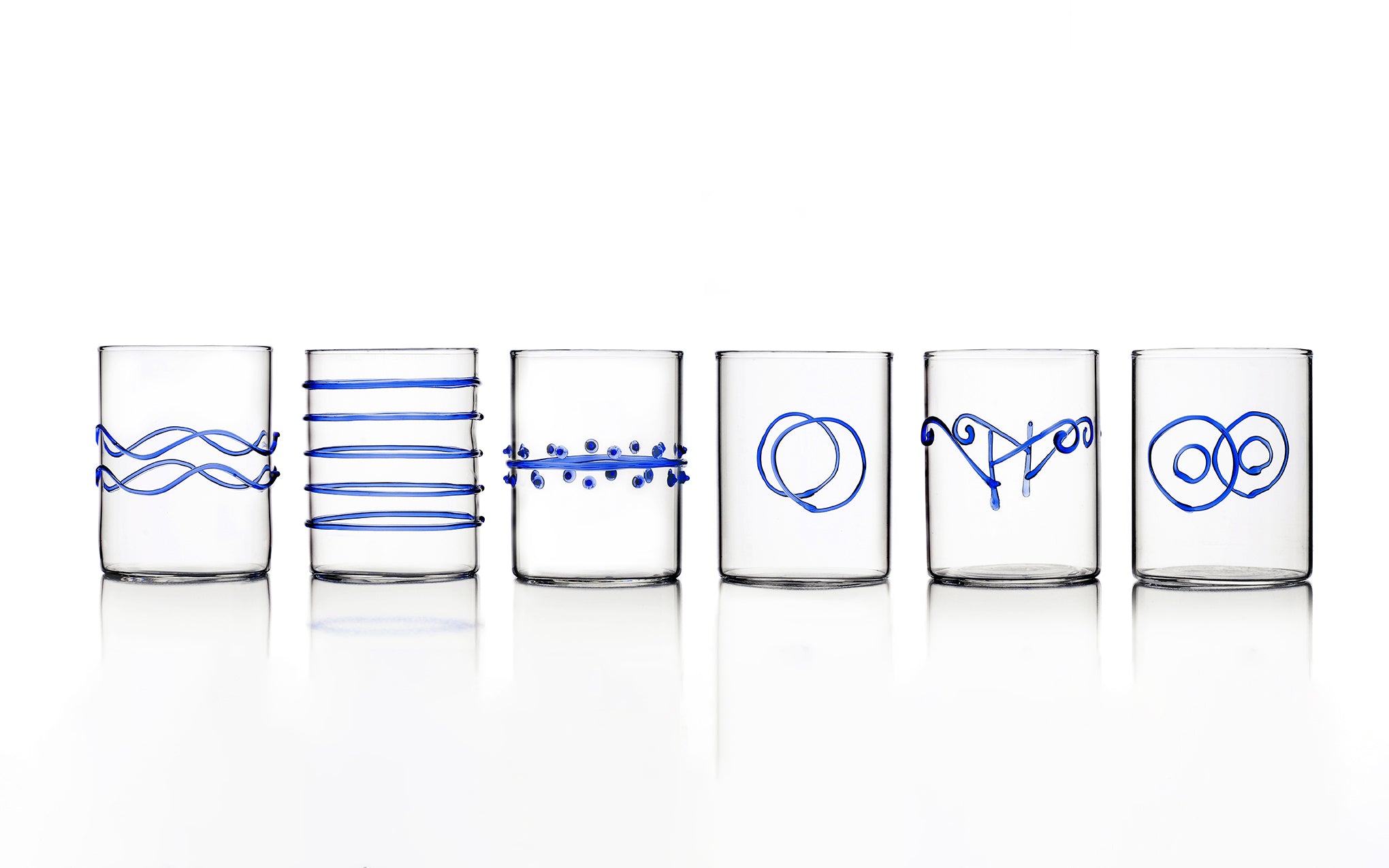 Deco Blu assorted water glasses - set of 6
