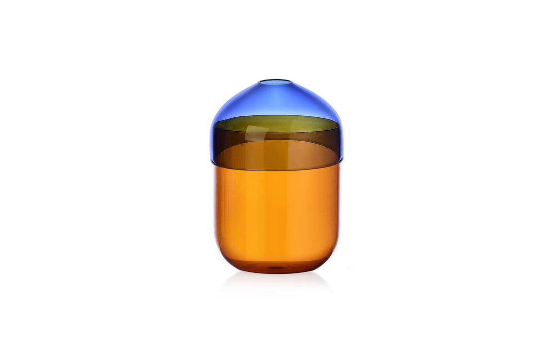 FIO small vase - amber & light blue