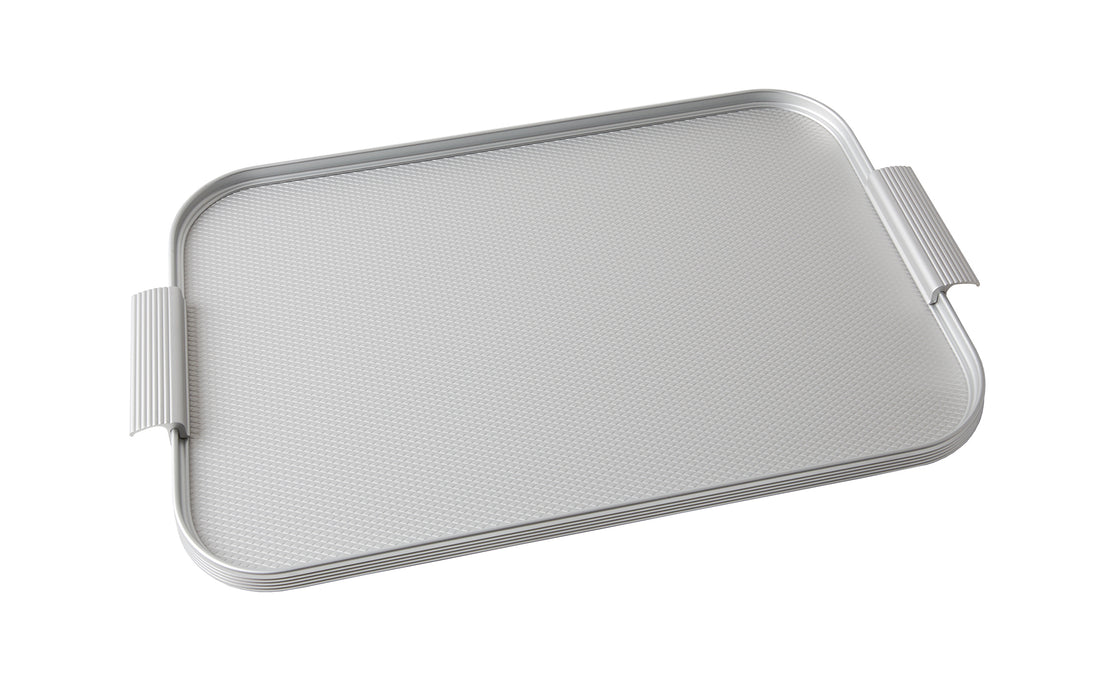 Kaymet Ribbed tray - diamond silver