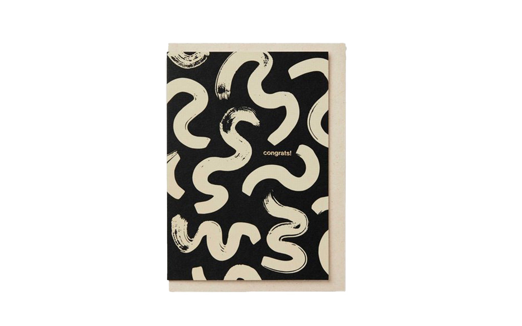 Congratulations card - Black & Cream Abstract