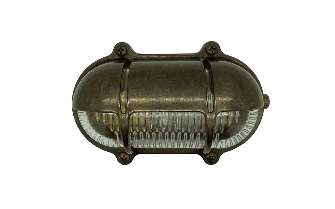Clearance Navigator Decorative Eyelid Bulkhead light - antique brass