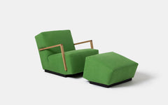 Ex-Display Marcel armchair & ottoman - oak arms