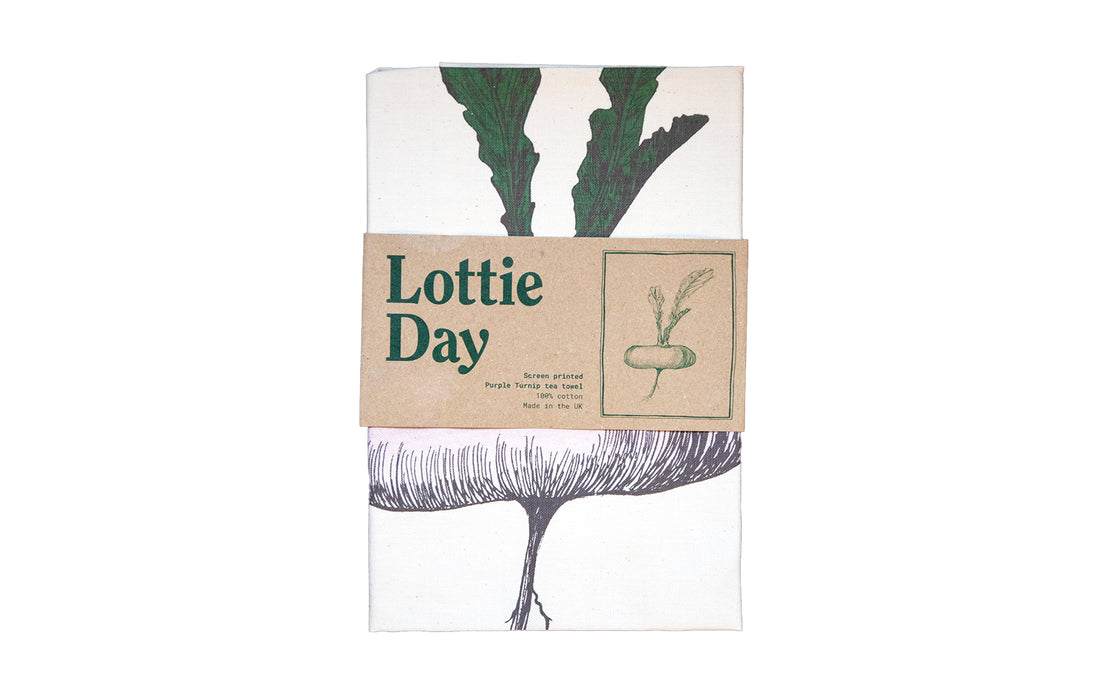 Purple Turnip tea towel