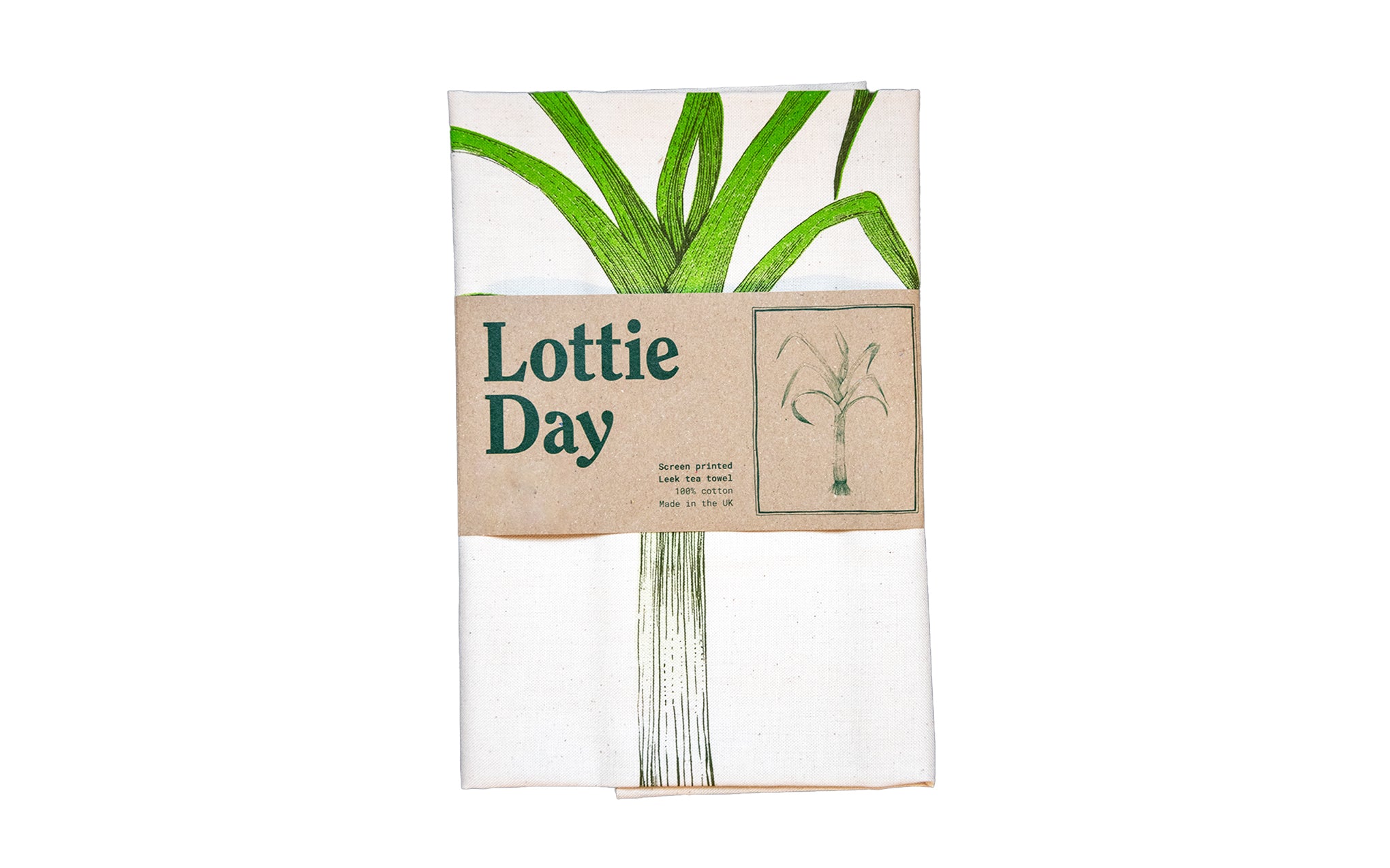 Leek tea towel