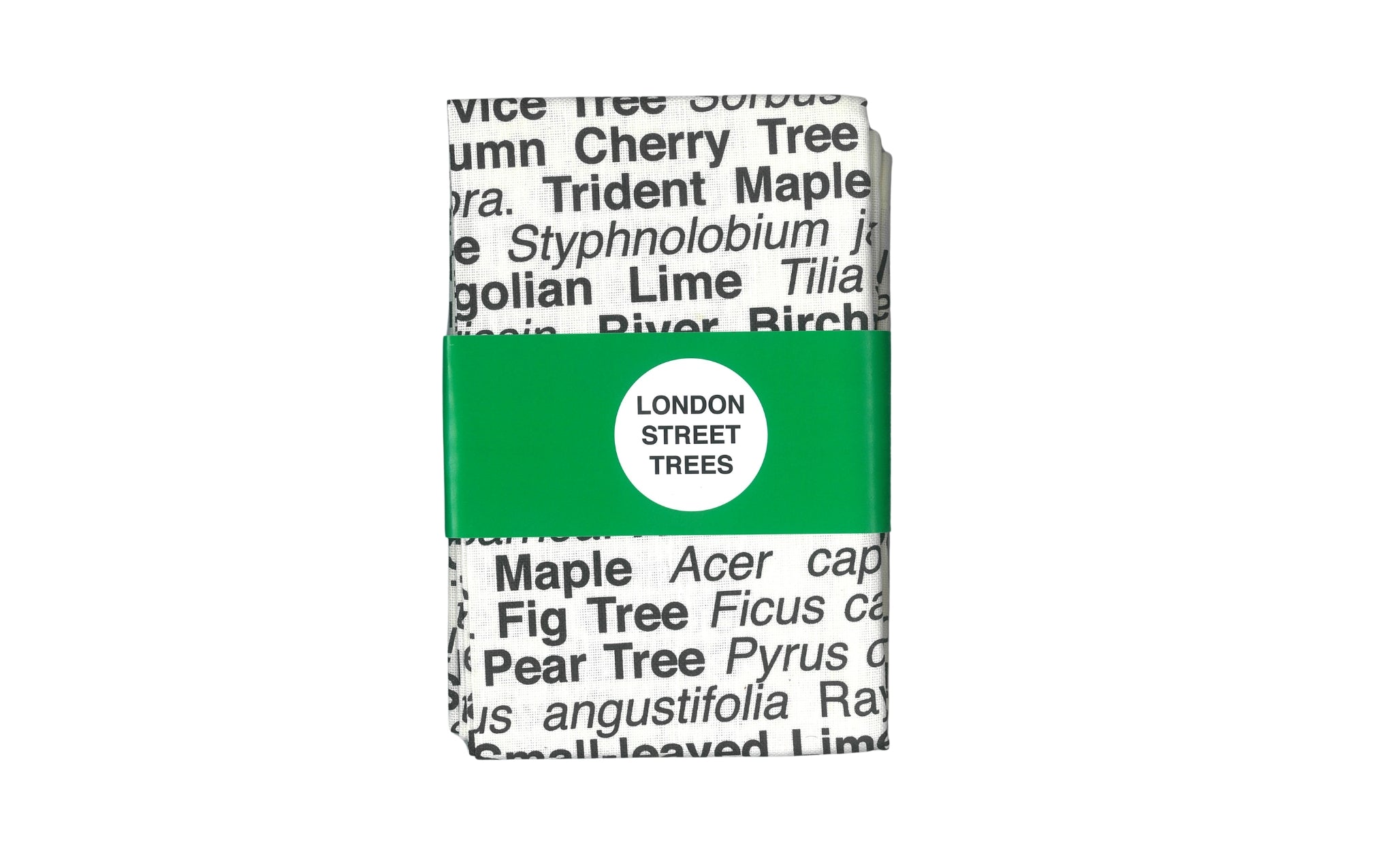London Trees tea towel - black