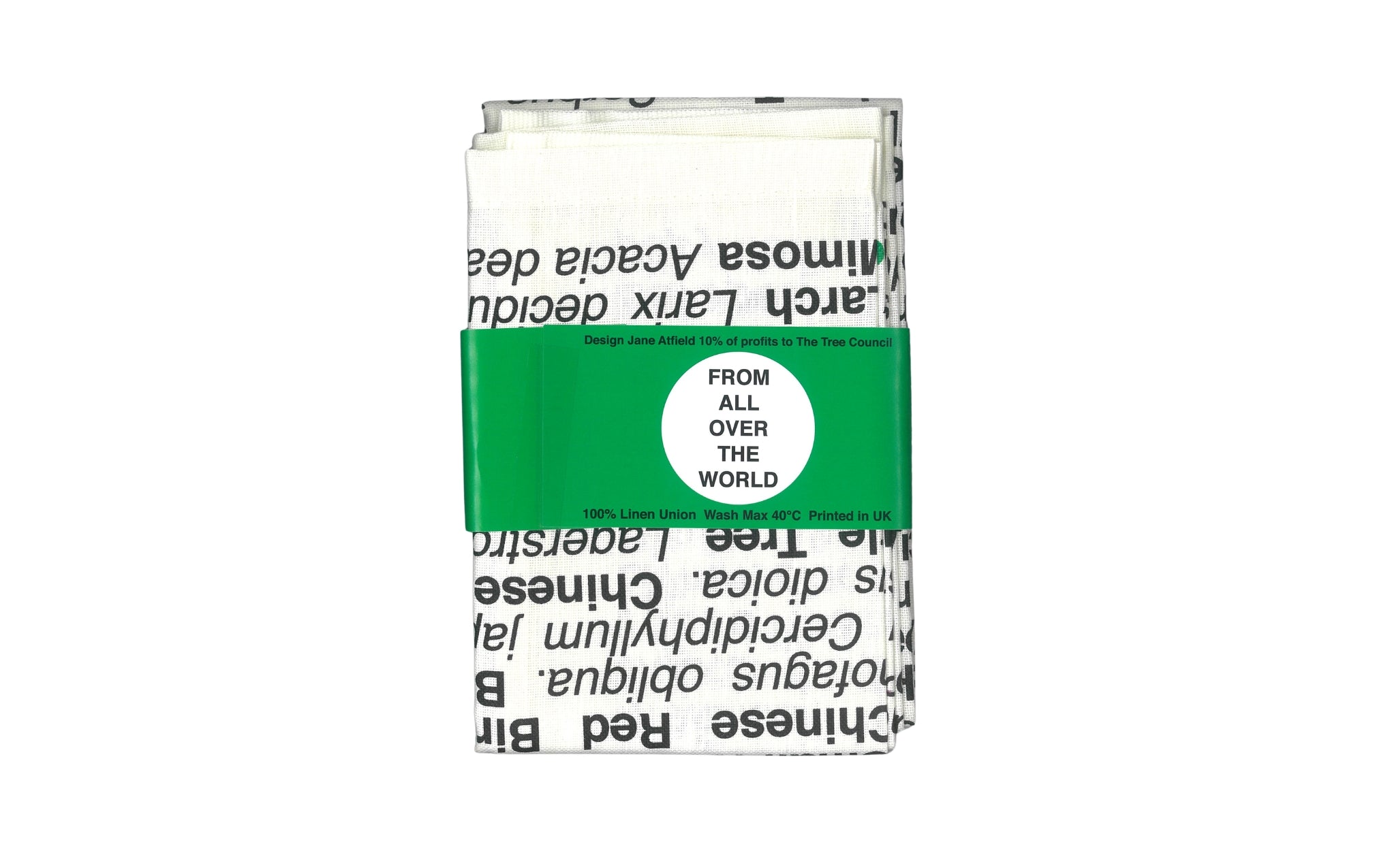 London Trees tea towel - black