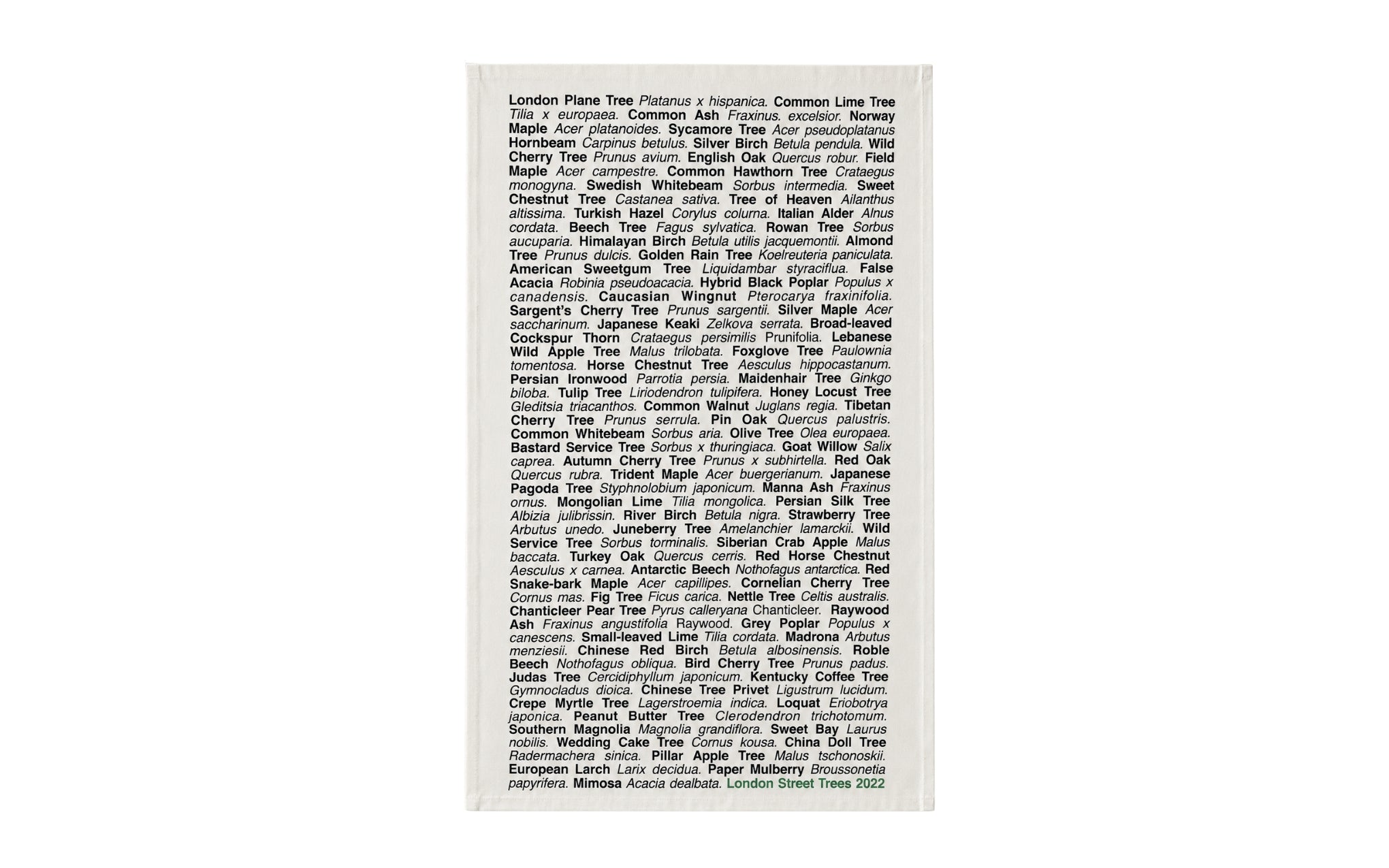 London Trees tea towel - black