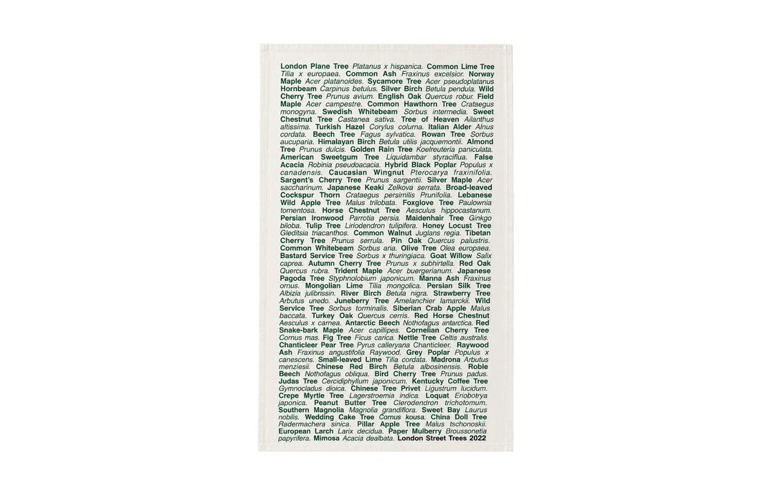 London Trees tea towel - green