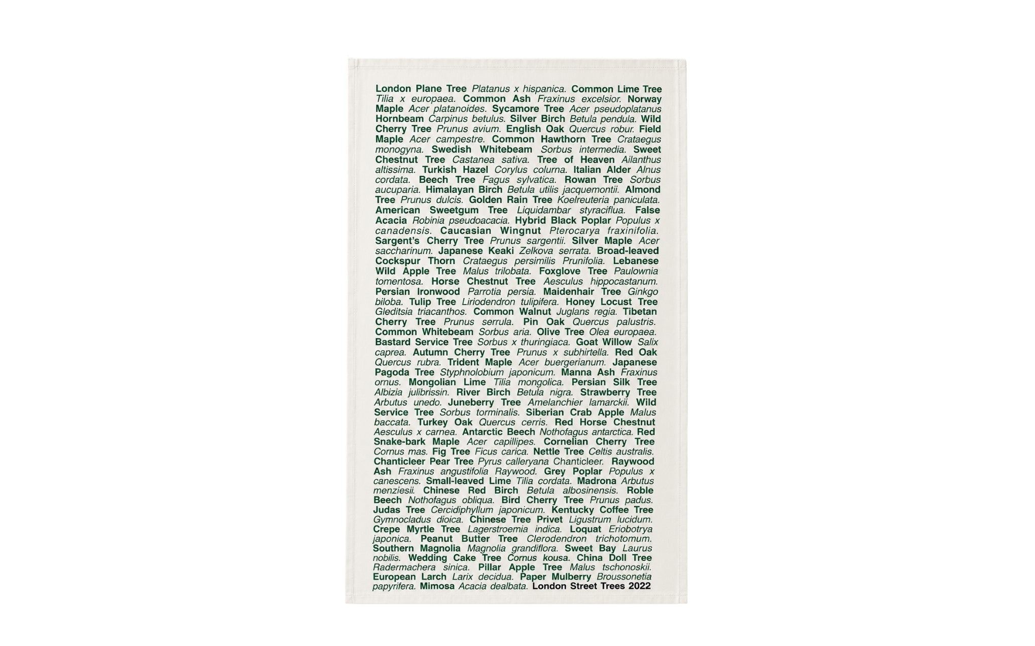 London Trees tea towel - green