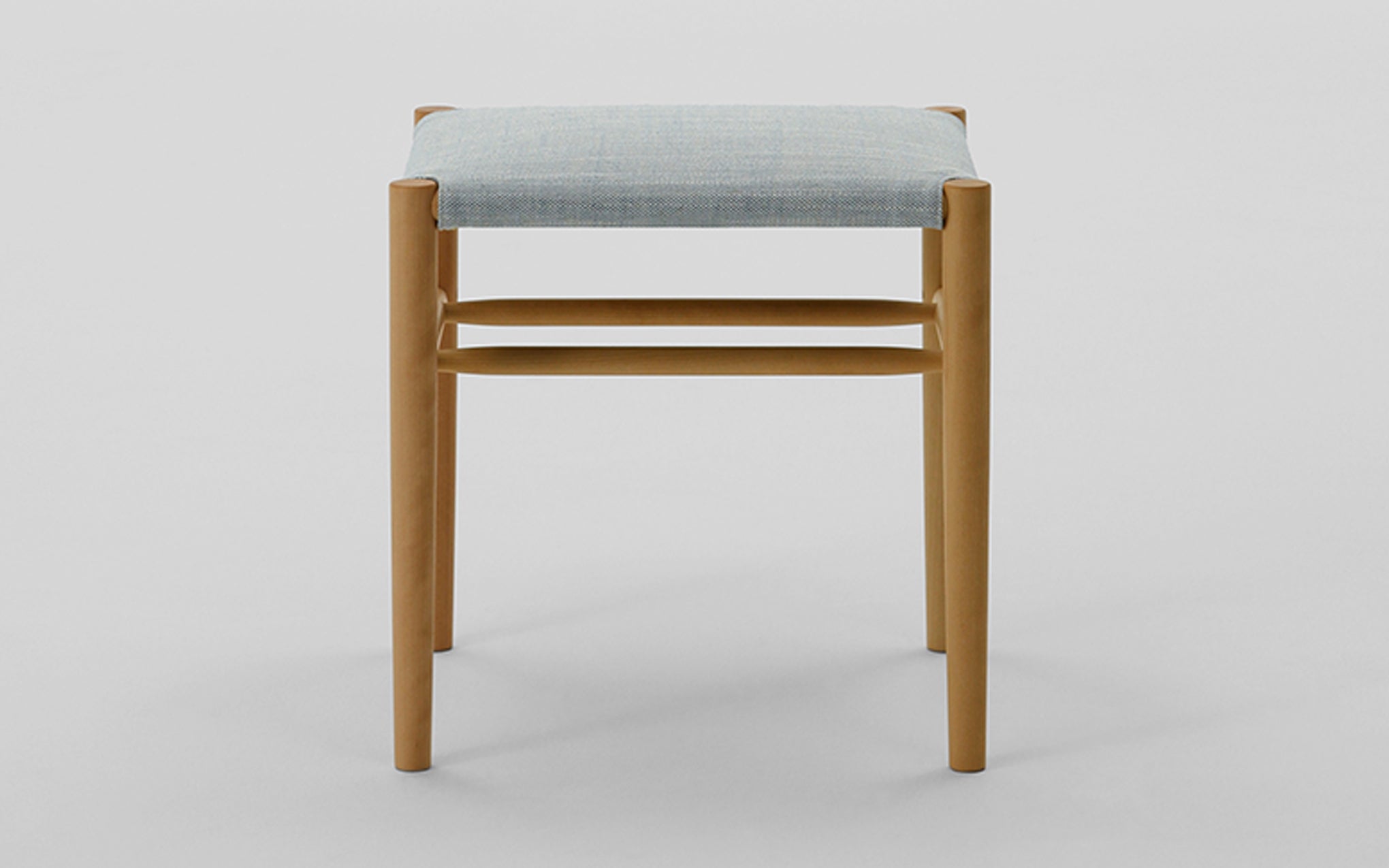 Lightwood low stool - cushioned seat