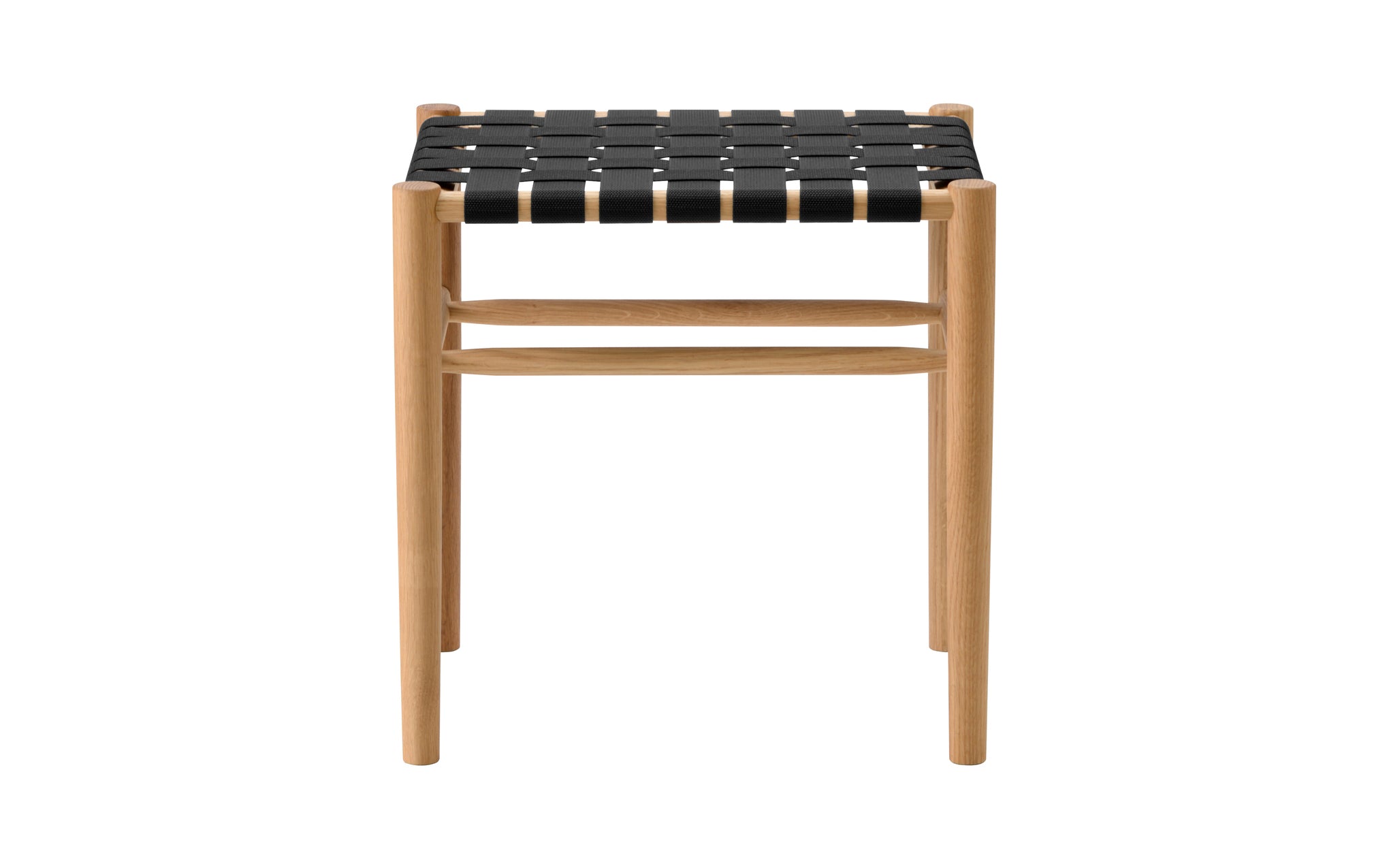 Lightwood low stool - webbed seat