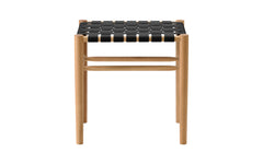 Lightwood low stool - webbed seat