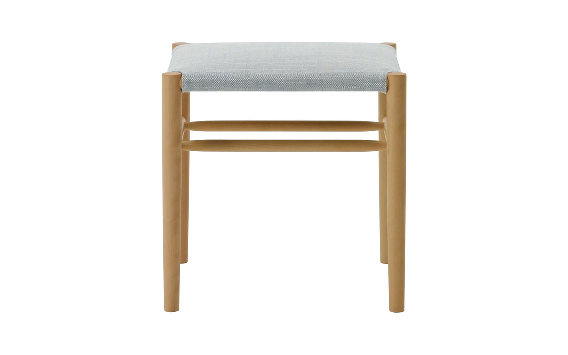 Lightwood low stool - cushioned seat