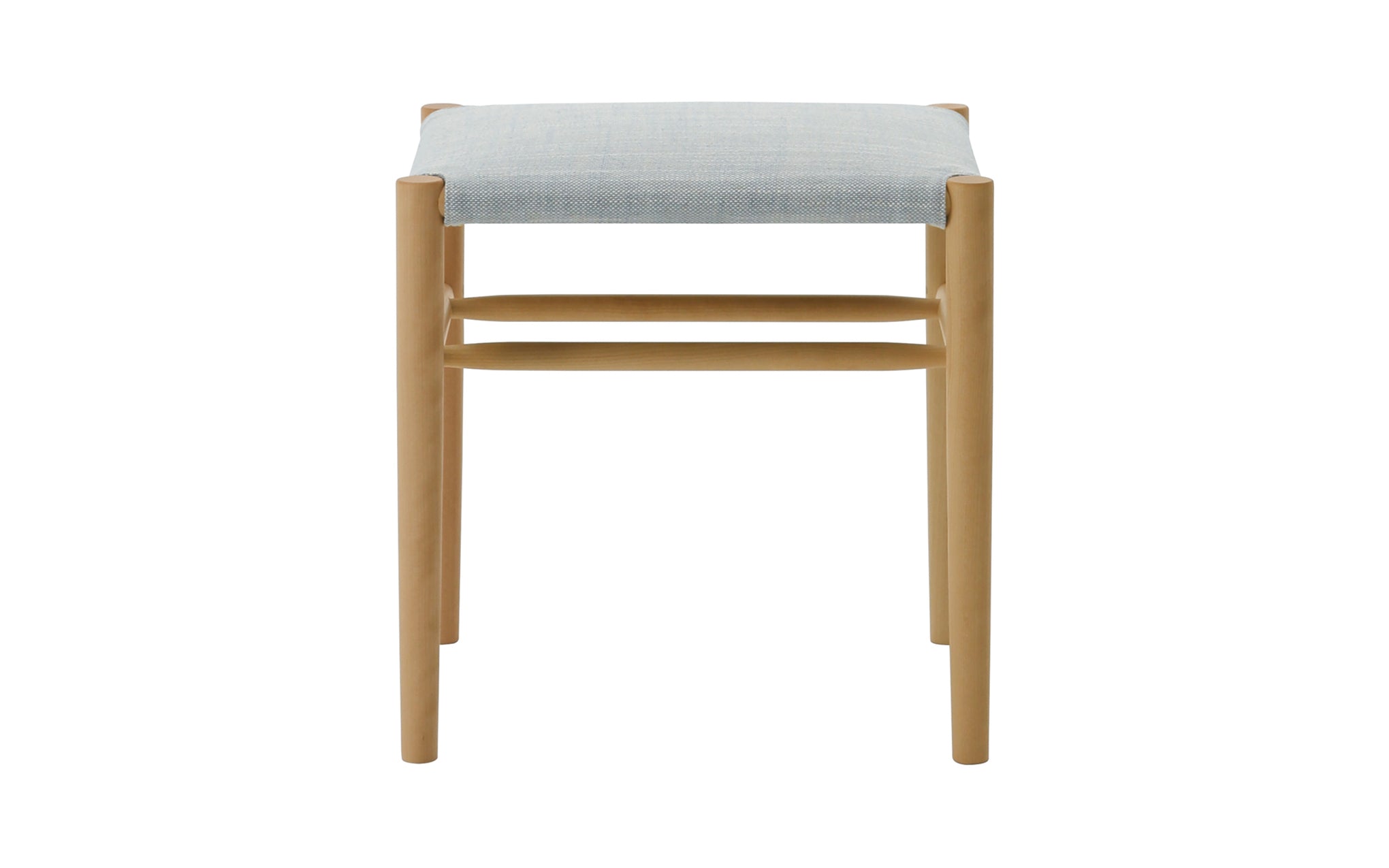 Lightwood low stool - cushioned seat