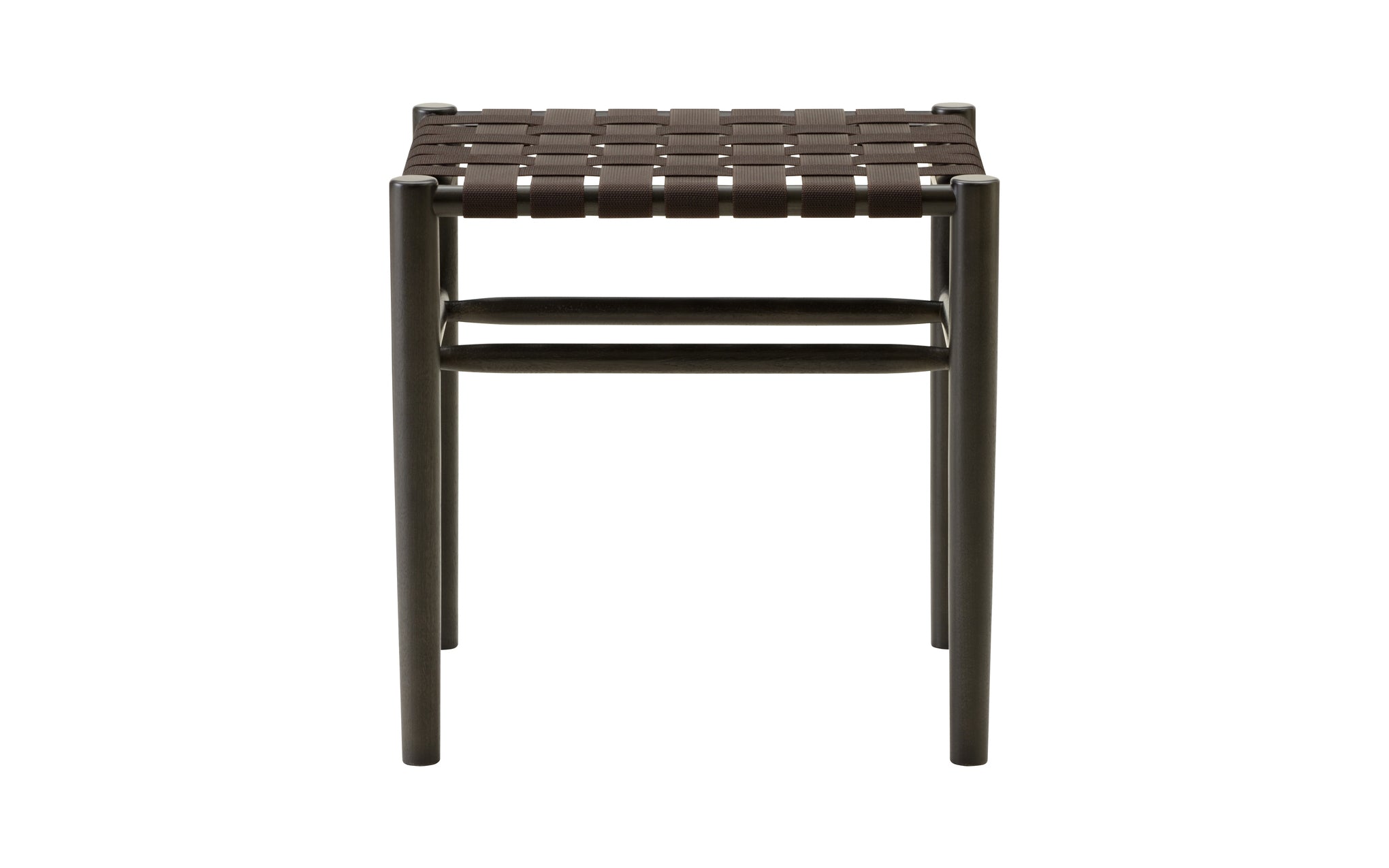 Lightwood low stool - webbed seat