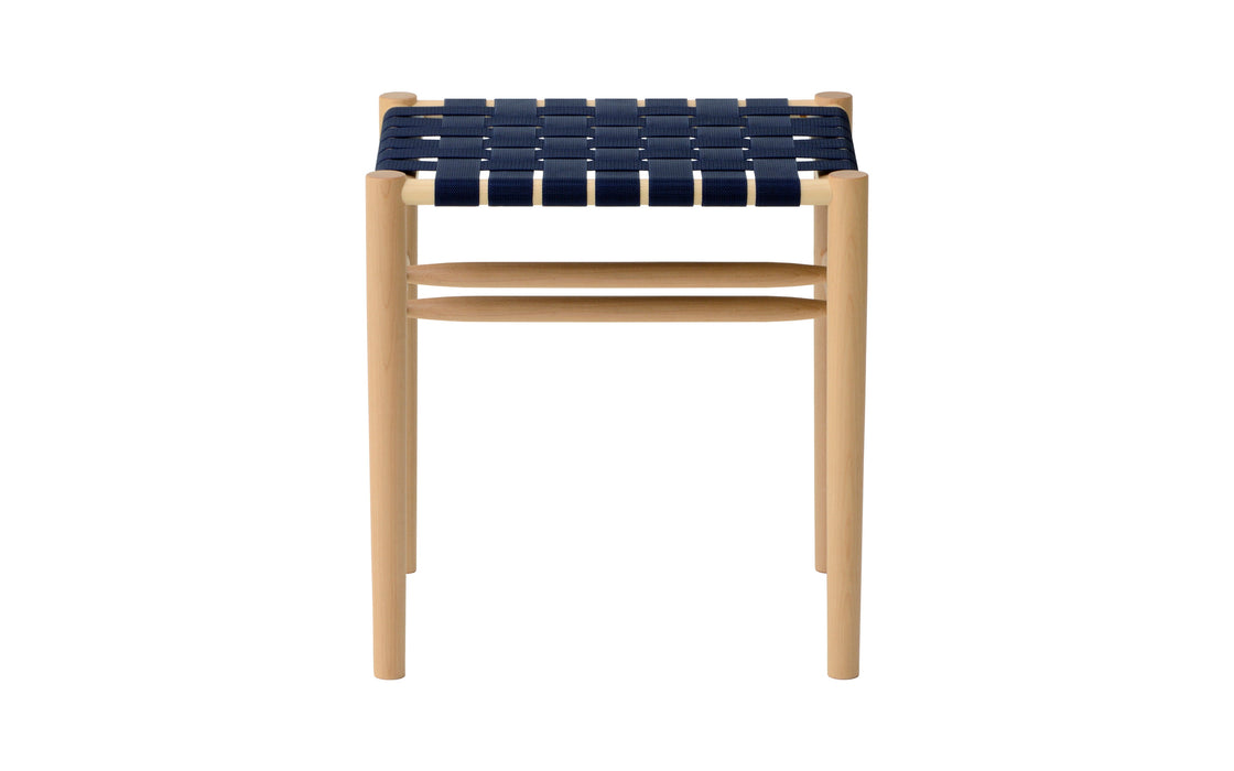 Lightwood low stool - webbed seat