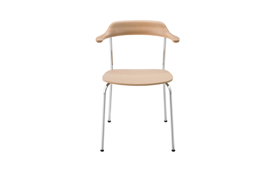 Hiroshima stackable armchair - wooden seat