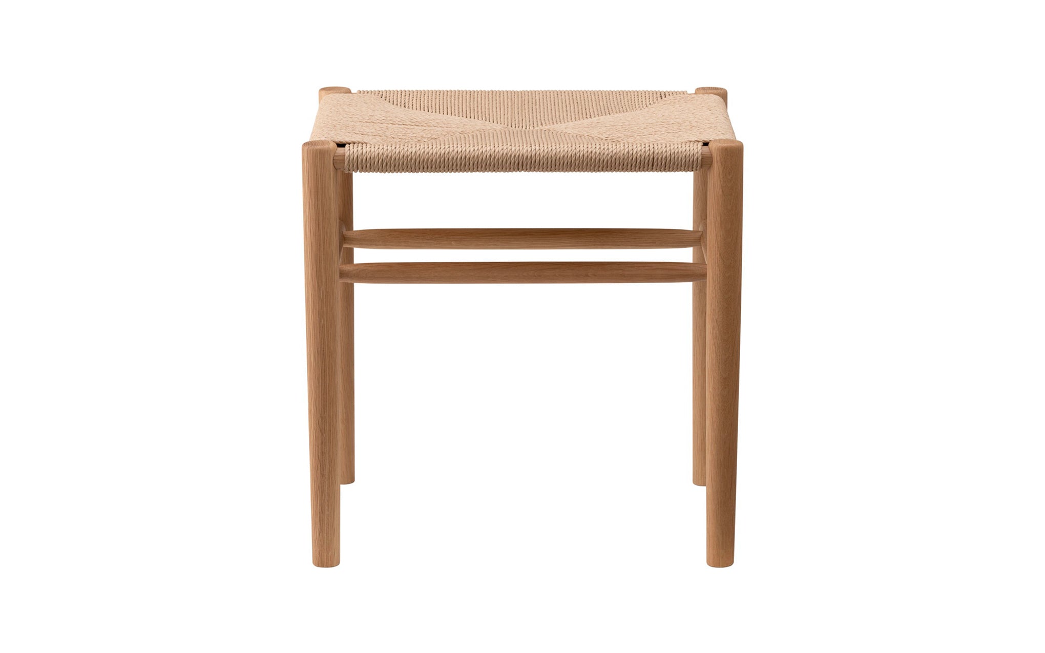 Lightwood low stool - paper cord seat