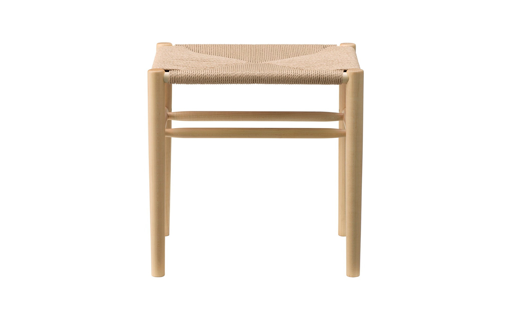 Lightwood low stool - paper cord seat