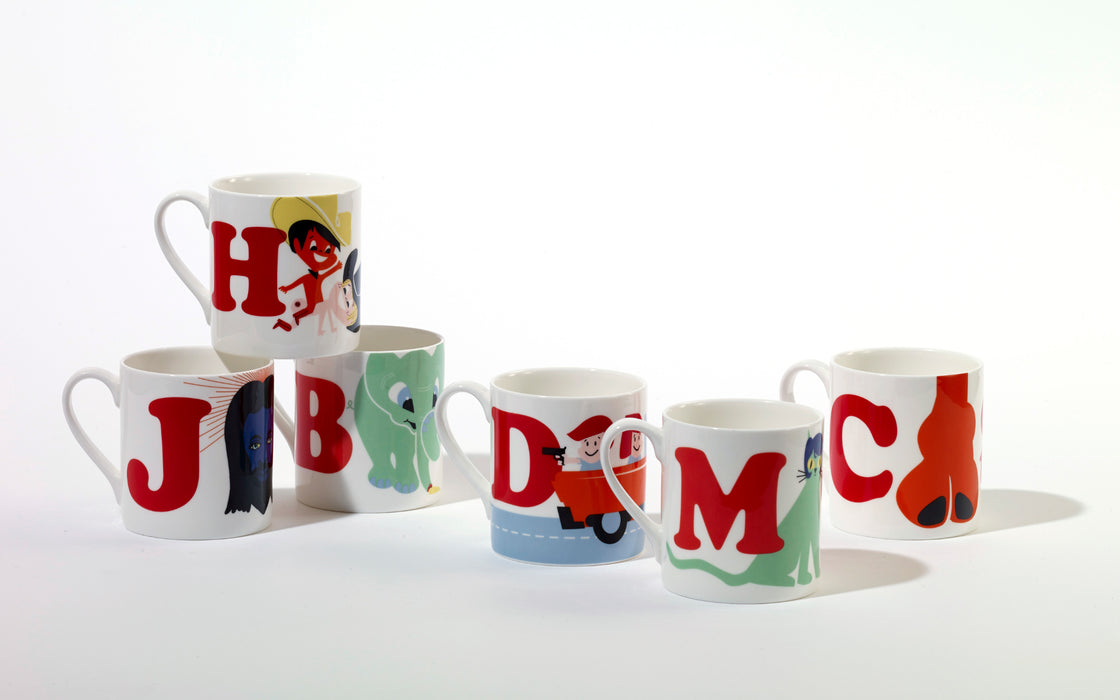 Alphabet mugs