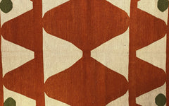 Modern Kelim – orange triangles w. green dots
