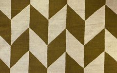 Modern Kelim – cream & mustard parallelograms