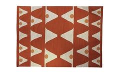 Modern Kelim – orange triangles w. orange dots