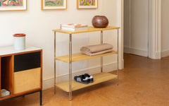 Inline floor shelving