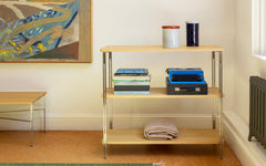 Inline floor shelving