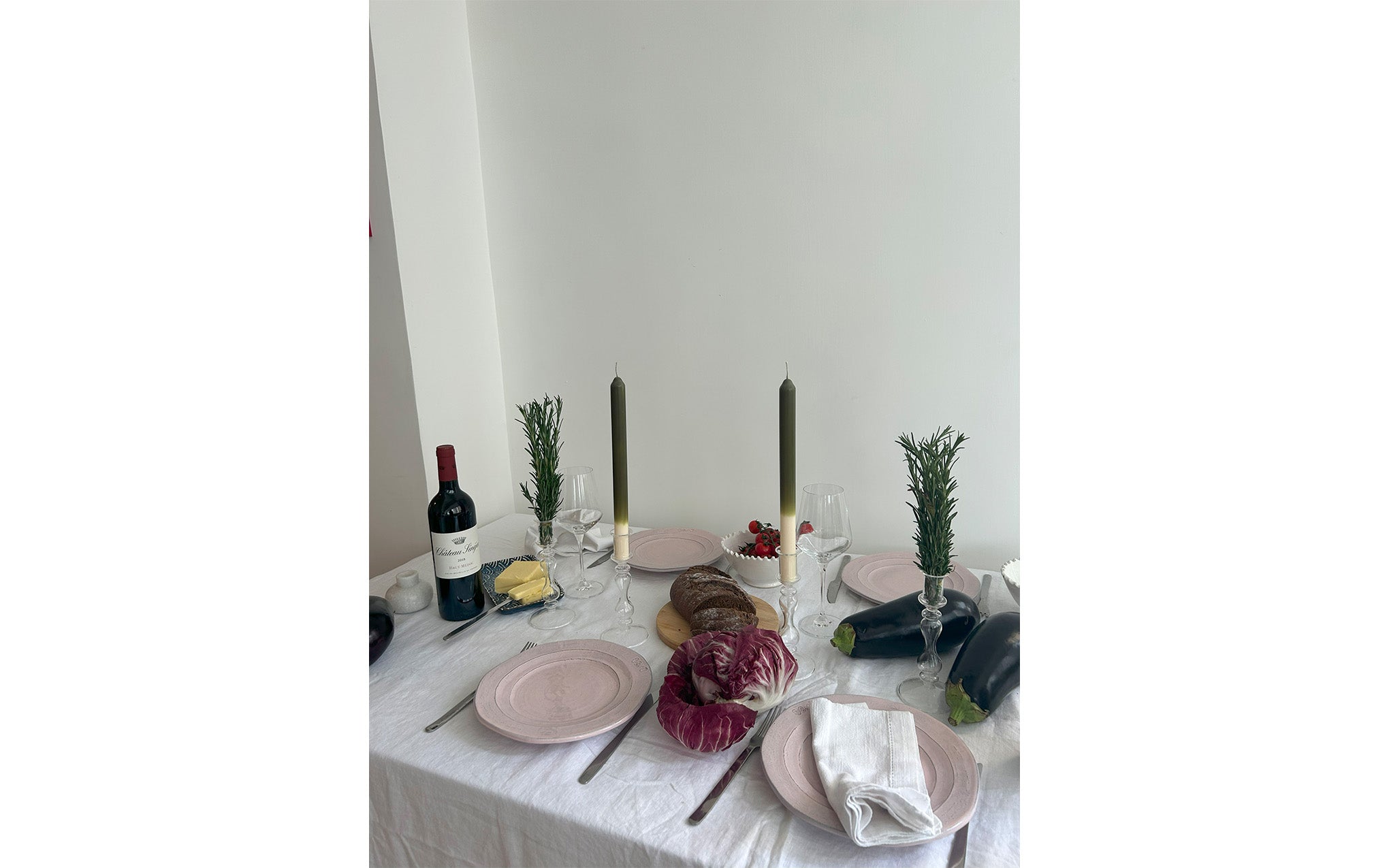 Olive dinner candles